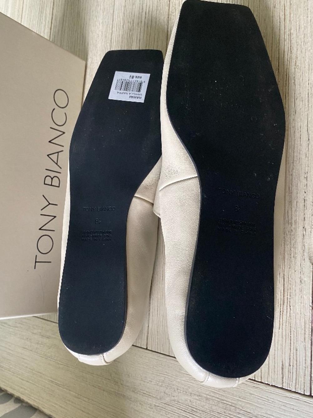 Tony Biiano Pearl Tan Leather Mary-Jane Flats. Size 8,5 (runs o,5 size bigger) - Picture 6 of 8